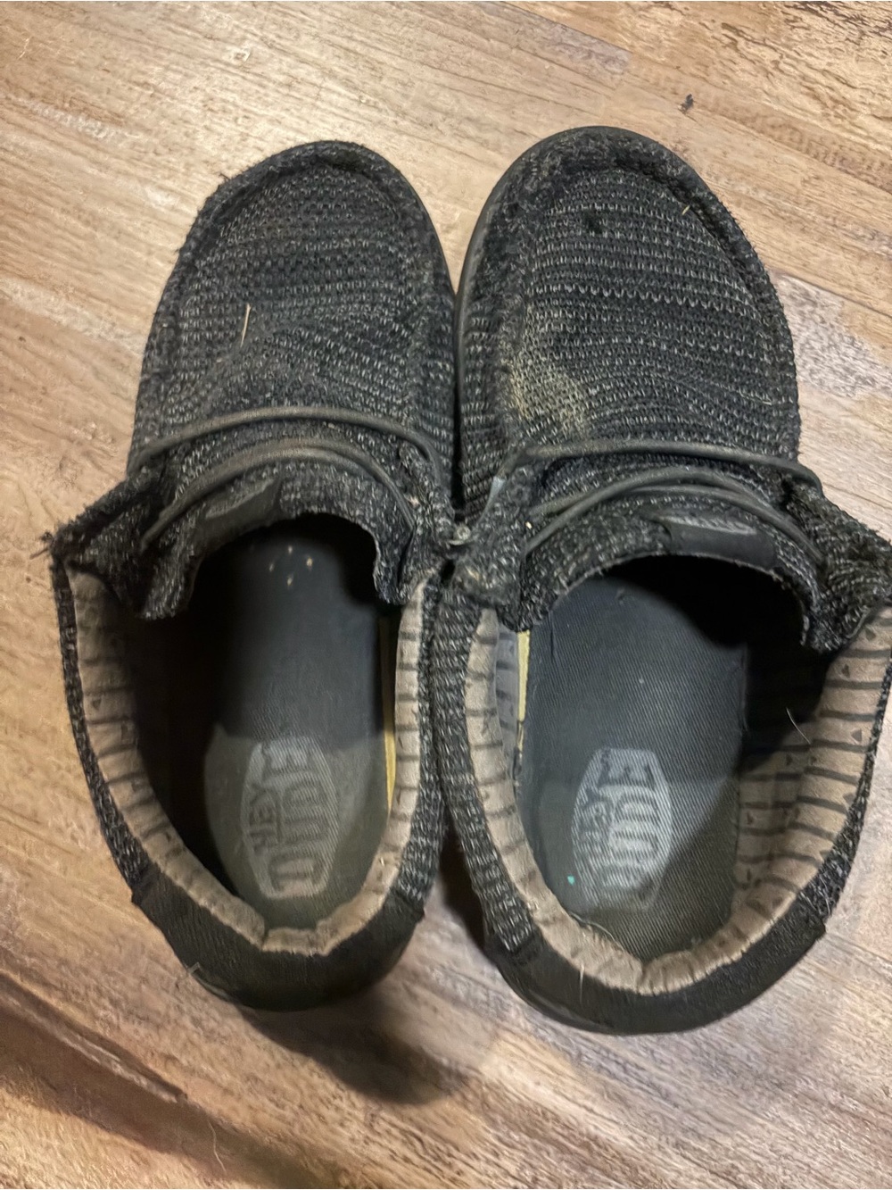Hey Dude Kids Black Knit Slip-On Sneakers